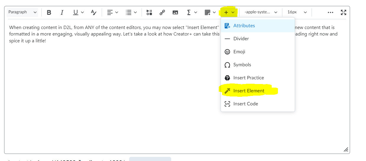 Introducing D2L Creator+ – PROPEL Faculty & Staff Blog